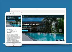 海滩度假山庄酒店网站模板下载 - 觅资源