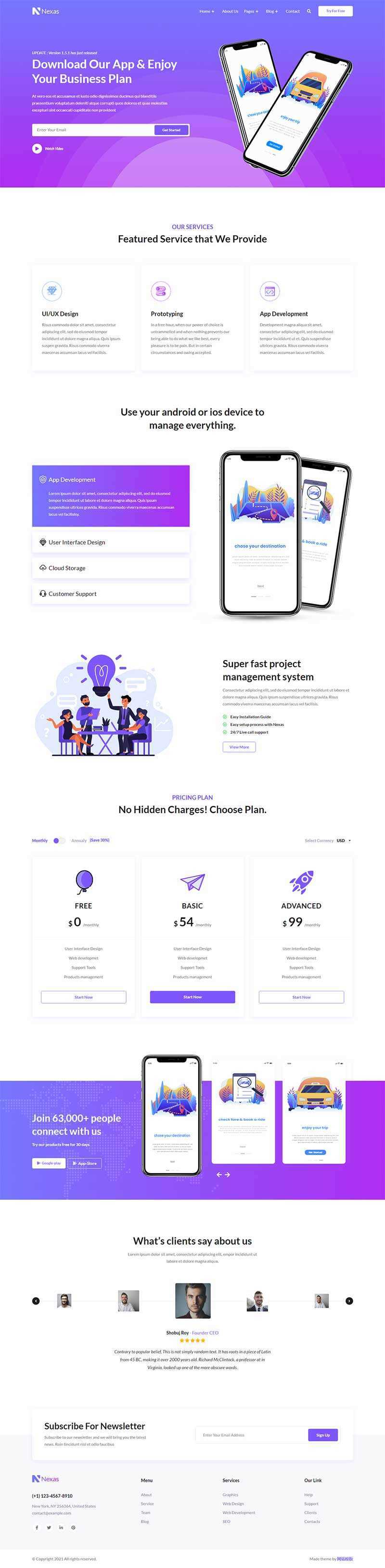 多用途app软件业务介绍官网模板 - 觅资源