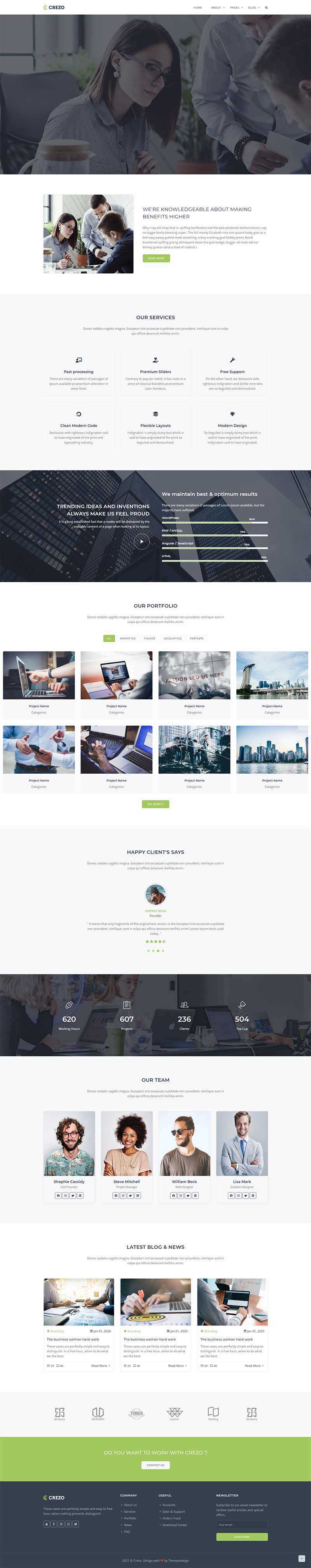 Bootstrap多用途的商业公司展示HTML5模板 - 觅资源