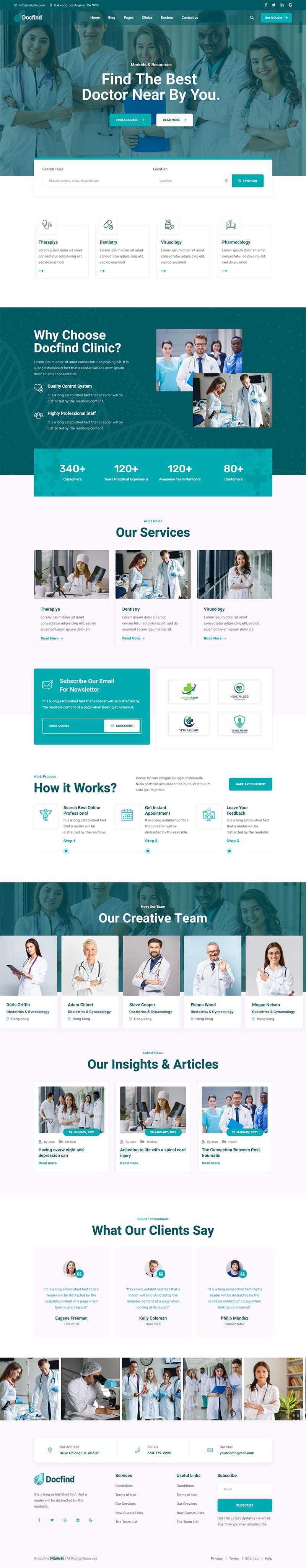 响应式在线医生咨询服务主页HTML模板 - 觅资源