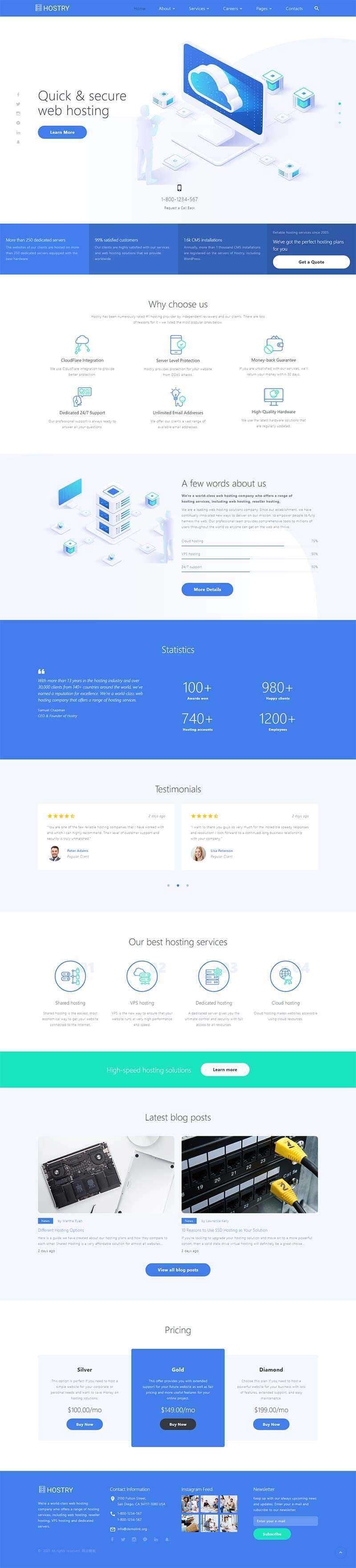 IDC虚拟主机托管官网html模板 - 觅资源