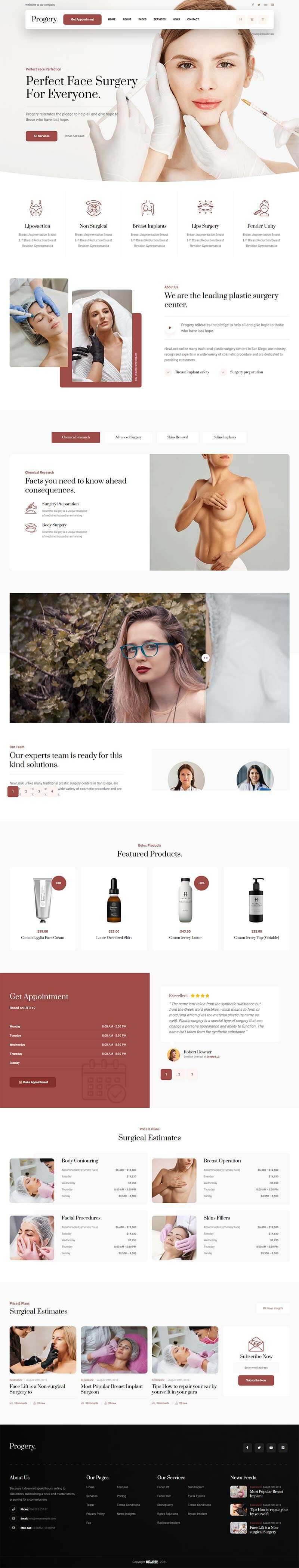 咖啡色整形美容外科医院主页html5模板 - 觅资源