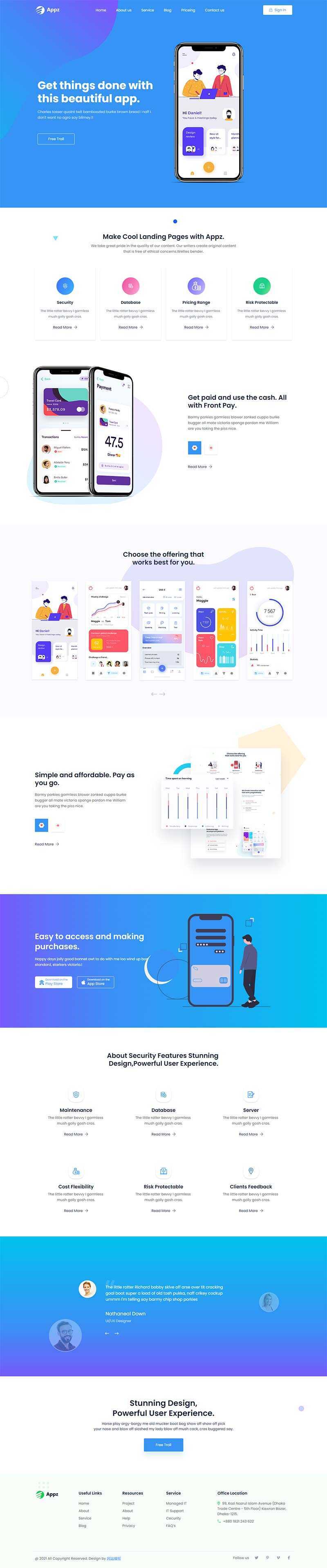 bootstrap手机app应用软件官网HTML5模板 - 觅资源