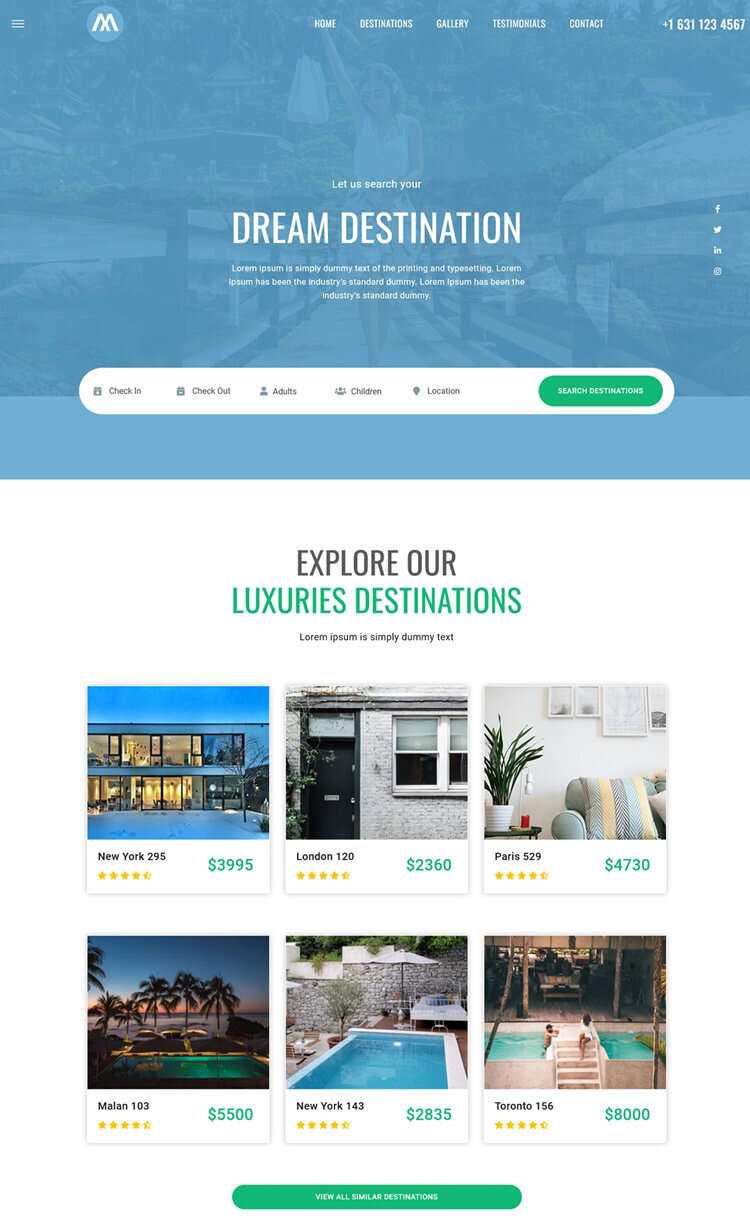 环球旅行酒店预定网站html5模板 - 觅资源