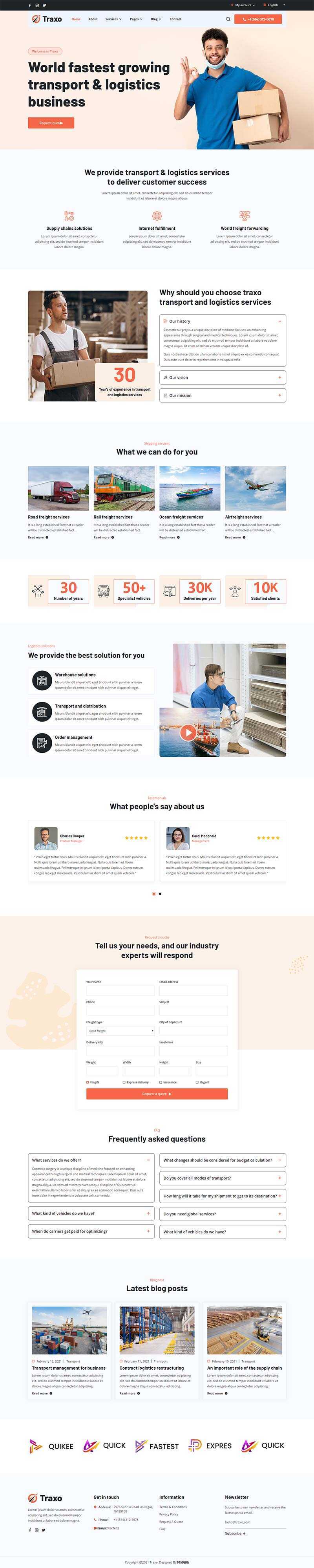 响应式多用途的物流快递公司HTML模板 - 觅资源