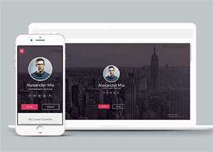 侧边栏导航简历介绍类网站模板 - 觅资源