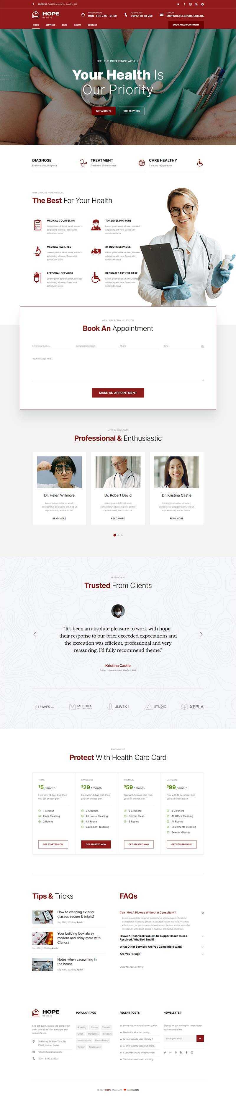 bootstrap牙科医院门诊医疗服务网站HTML5模板 - 觅资源