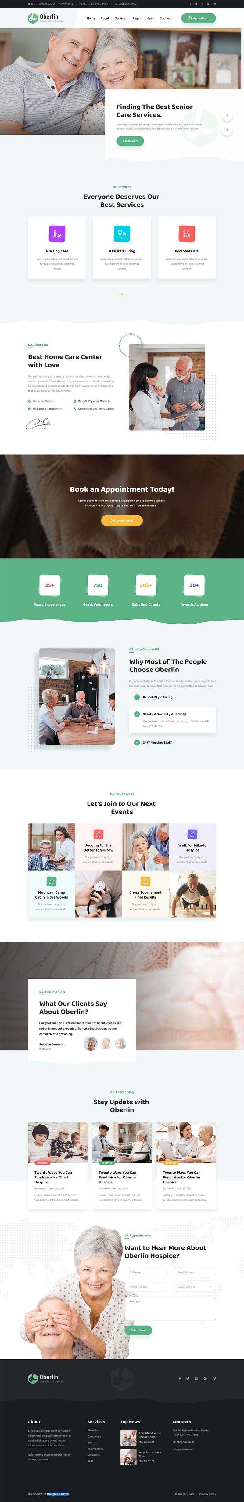 响应式养老院护理机构官网html5模板 - 觅资源