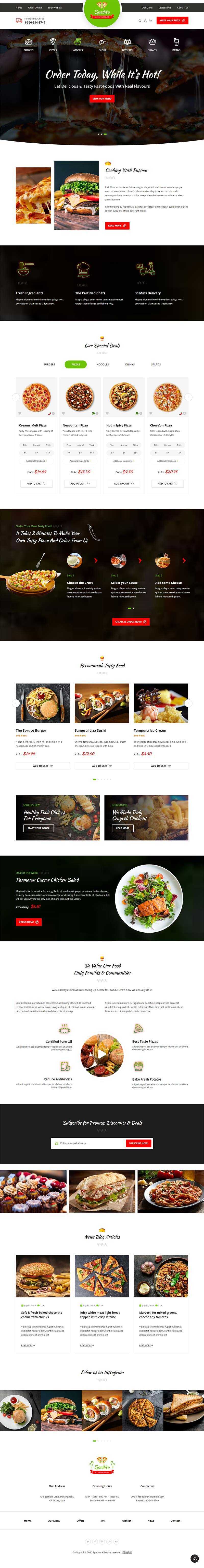 响应式快餐美食预订官网html模板 - 觅资源