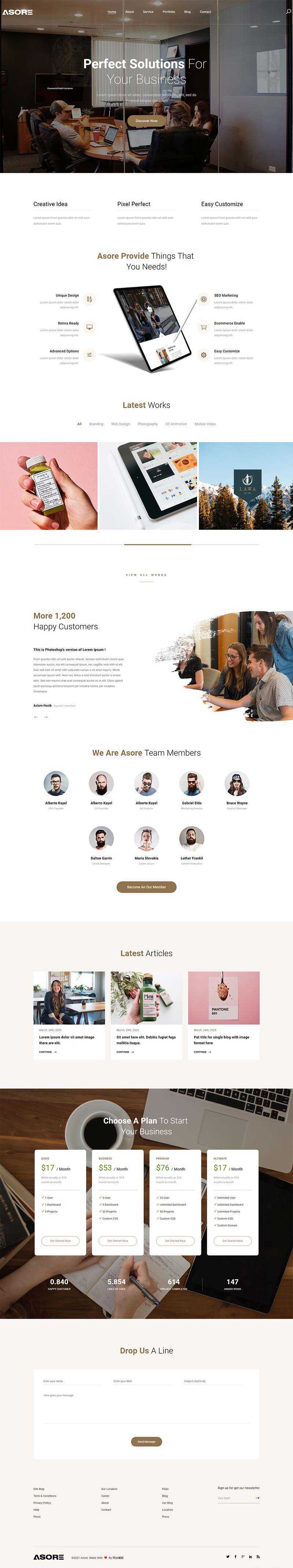 Bootstrap大气的企业产品展示html5模板 - 觅资源