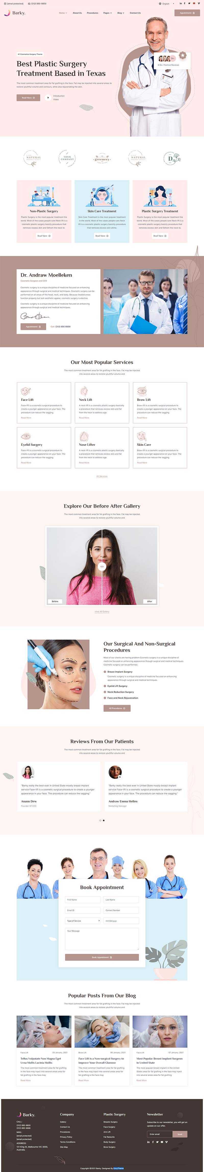 bootstrap粉红色美容整形医院官网HTML模板 - 觅资源