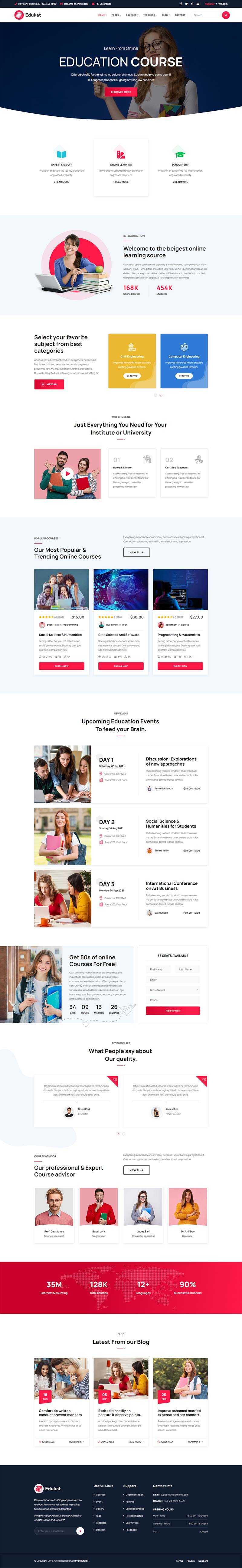 响应式教育课程培训学习类官网html模板 - 觅资源