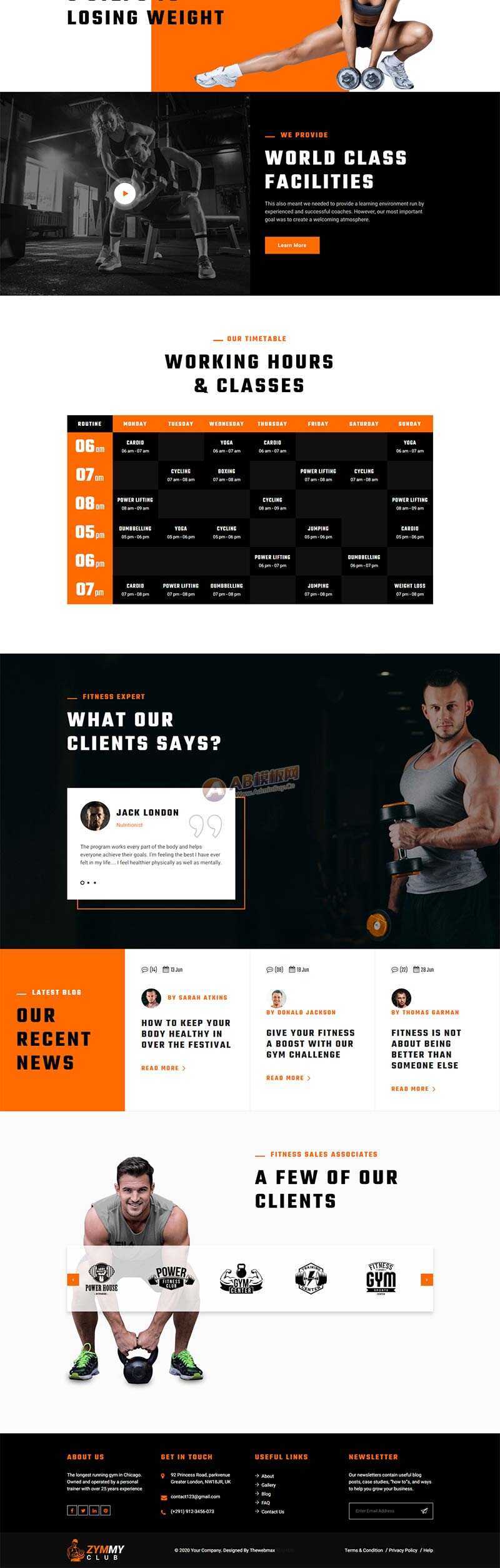 响应式html5健身俱乐部网站html模板 - 觅资源