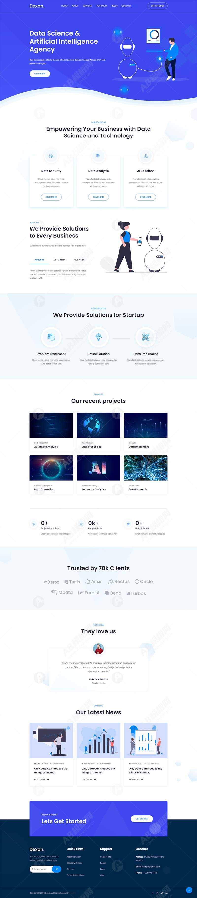 AI智能大数据分析公司网站html模板 - 觅资源