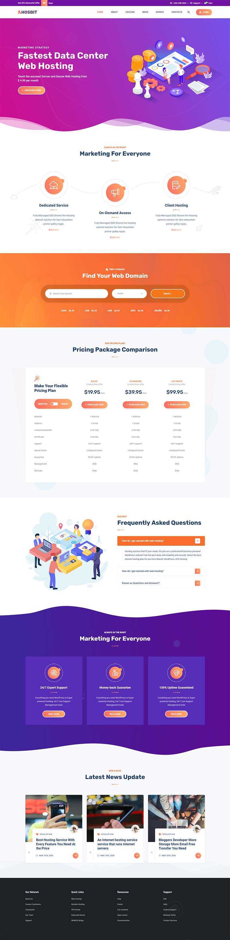 云主机域名服务网站HTML5模板 - 觅资源