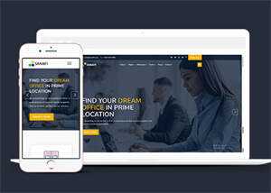 宽屏办公室租赁企业网站模板下载 - 觅资源