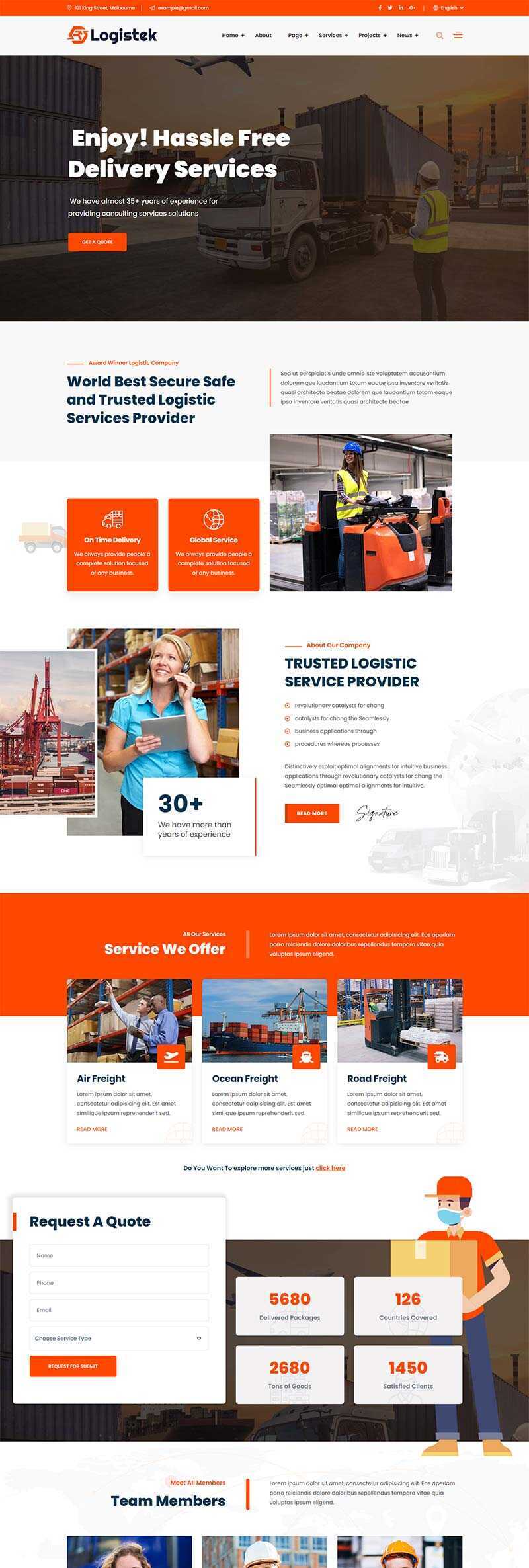 响应式物流运输快递企业网站html模板 - 觅资源