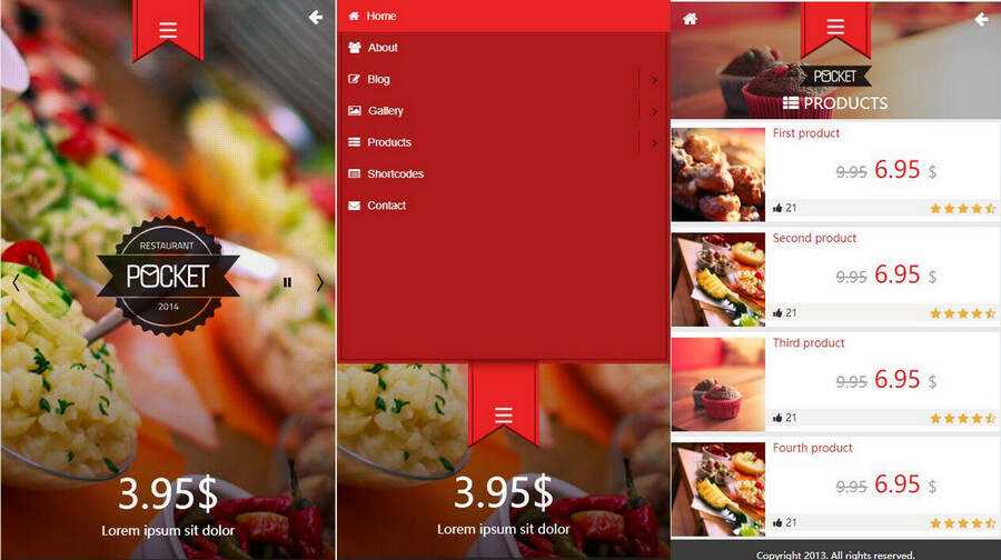 微官网美食订餐HTML5触屏订餐模板源码 - 觅资源
