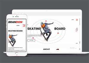 宽屏滑板体育产品企业网站模板 - 觅资源