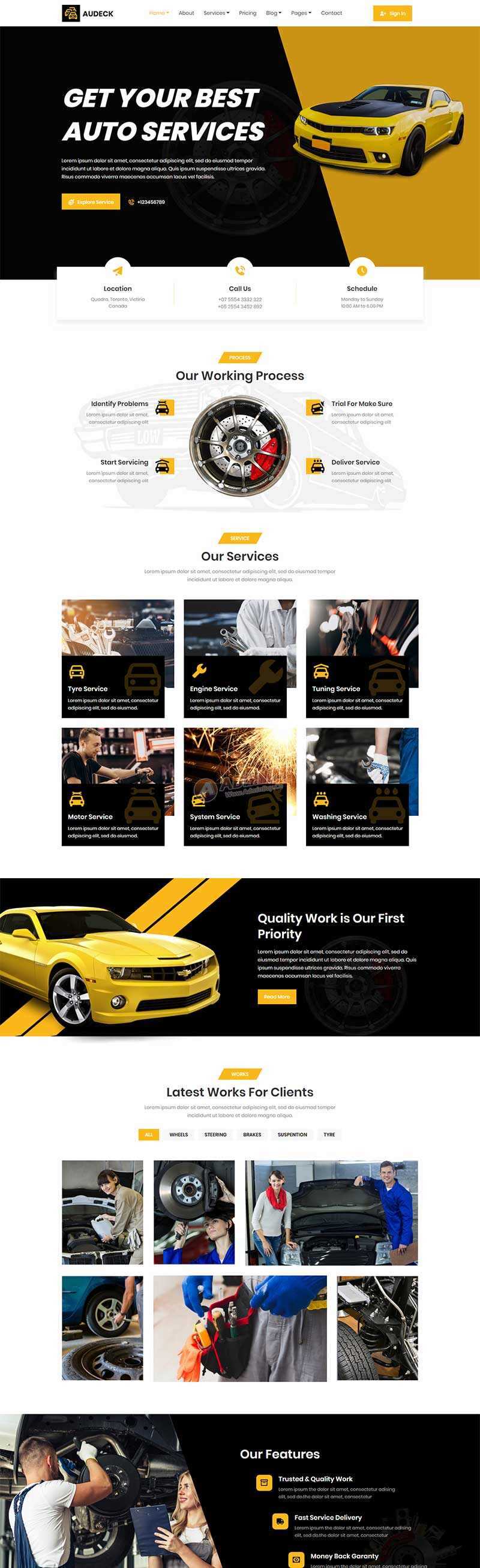 bootstrap响应式汽车改装维修公司官网html模板 - 觅资源