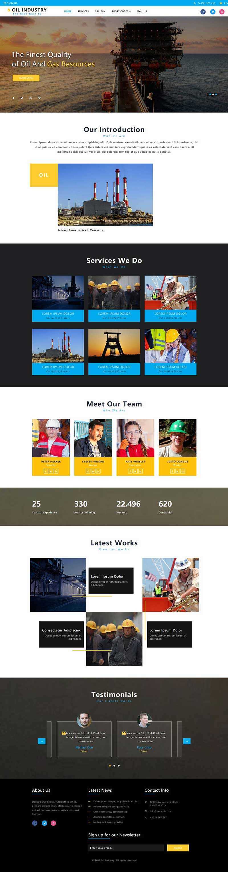 bootstrap石油开采工业类企业网站html模板 - 觅资源