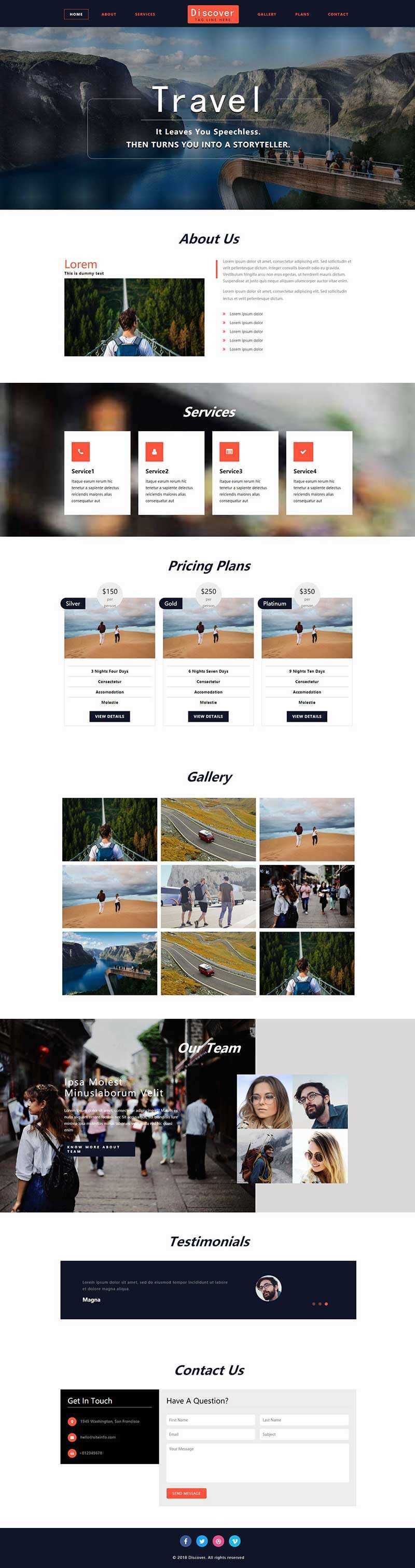 大气宽屏展示型旅游网页html模板 - 觅资源