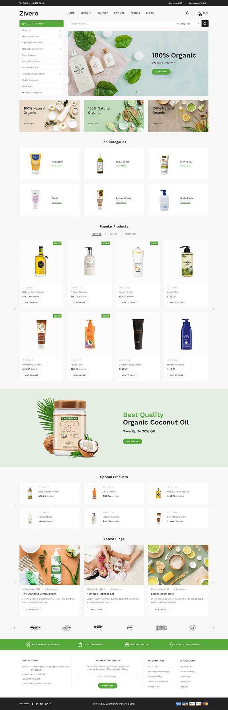 小清新洗护用品商城网页html模板 - 觅资源