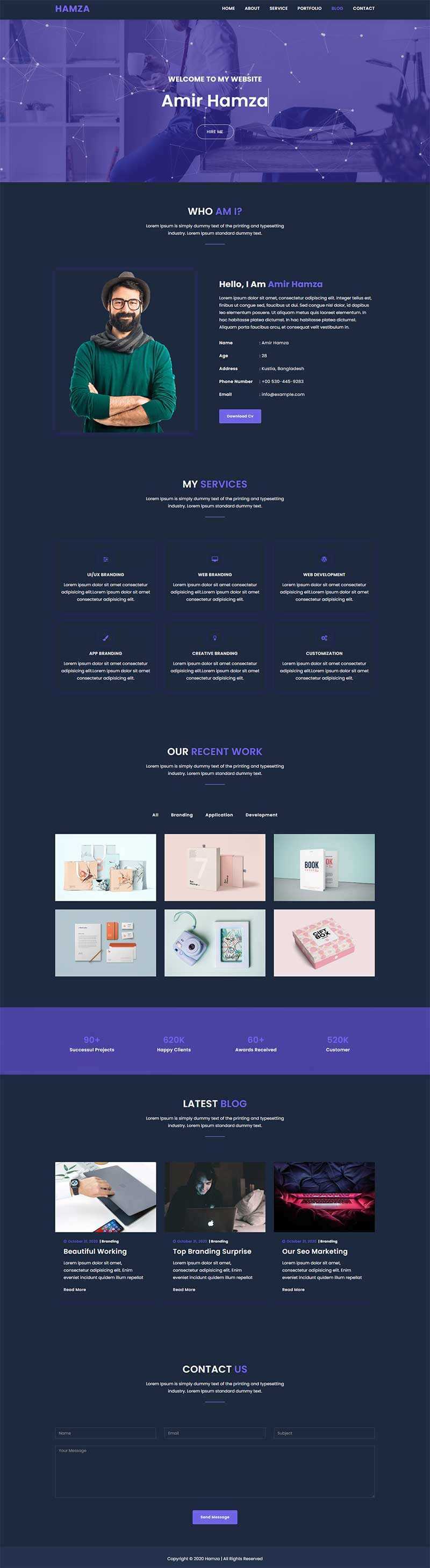 炫酷全屏个人作品集展示网页html模板 - 觅资源