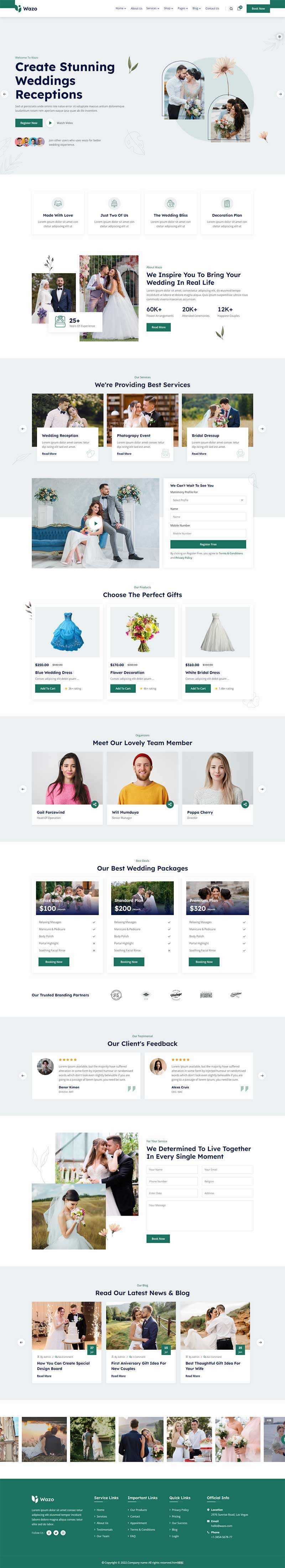 婚礼婚庆婚纱摄影服务网站html模板 - 觅资源
