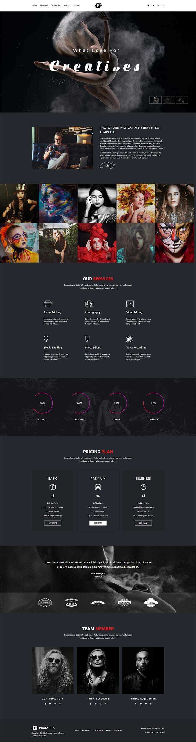 HTML5摄影俱乐部作品展示网站html模板 - 觅资源