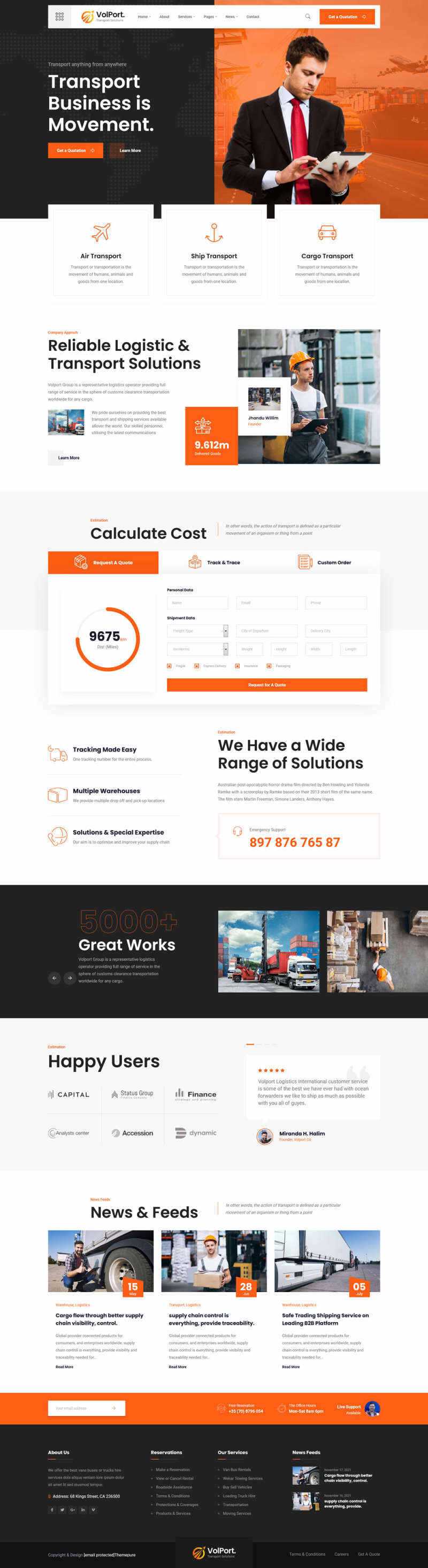 物流和运输企业官网HTML5模板 - 觅资源