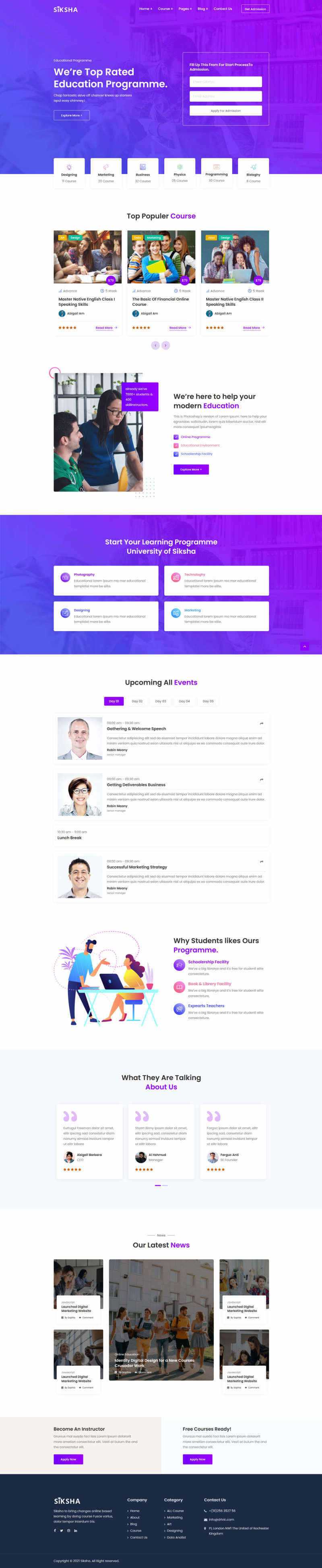 在线课程教育服务机构html模板 - 觅资源