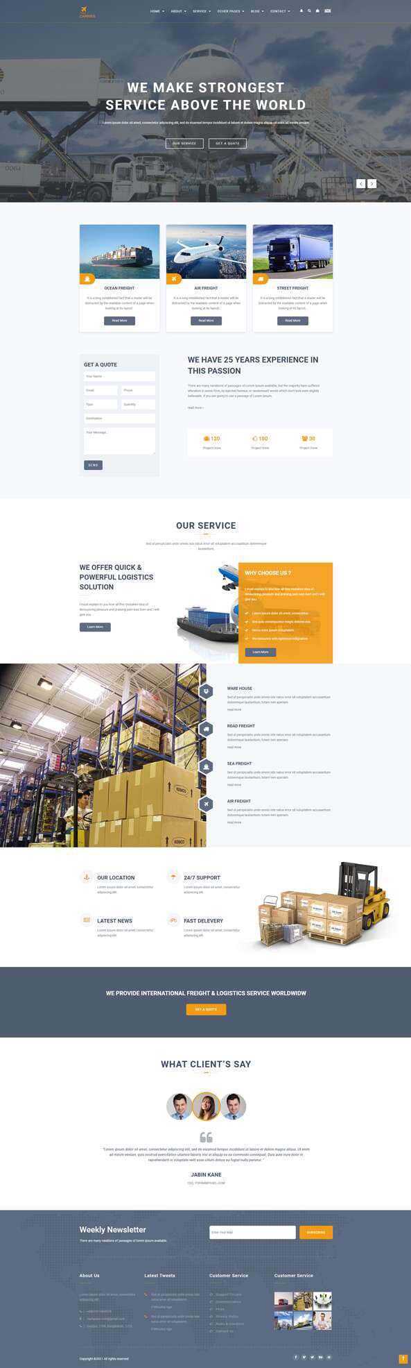 响应式运输物流网站html模板 - 觅资源