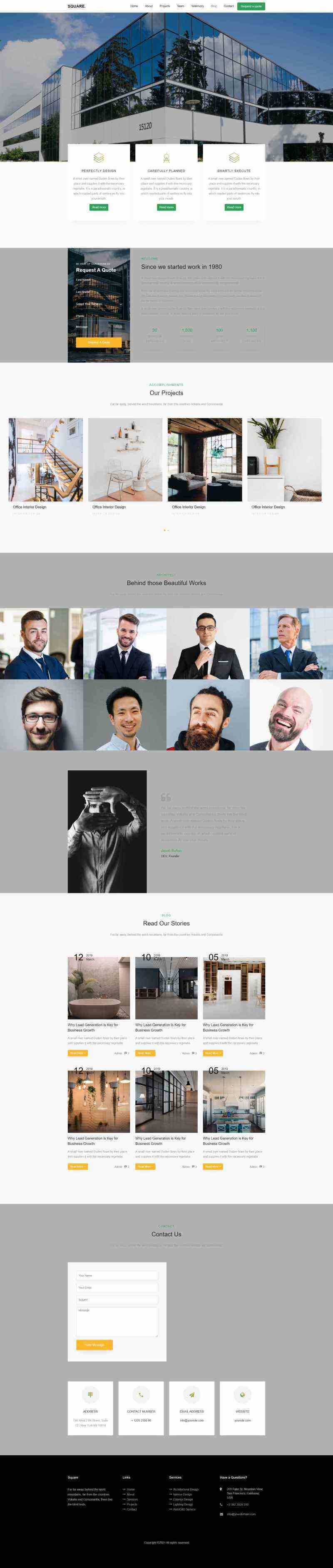 响应式室内装修设计网站html模板 - 觅资源