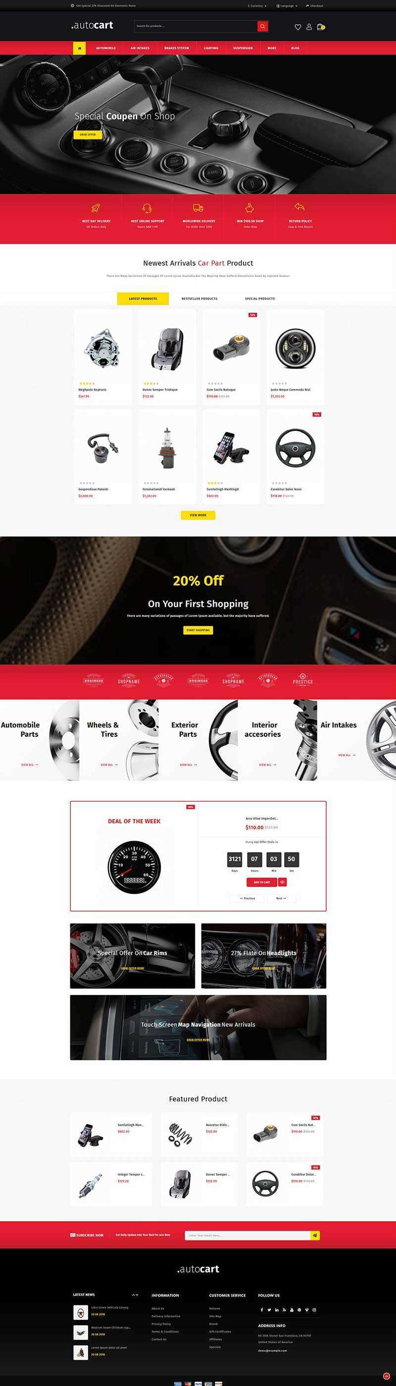 高端大气的汽车零件电商网站html模板 - 觅资源