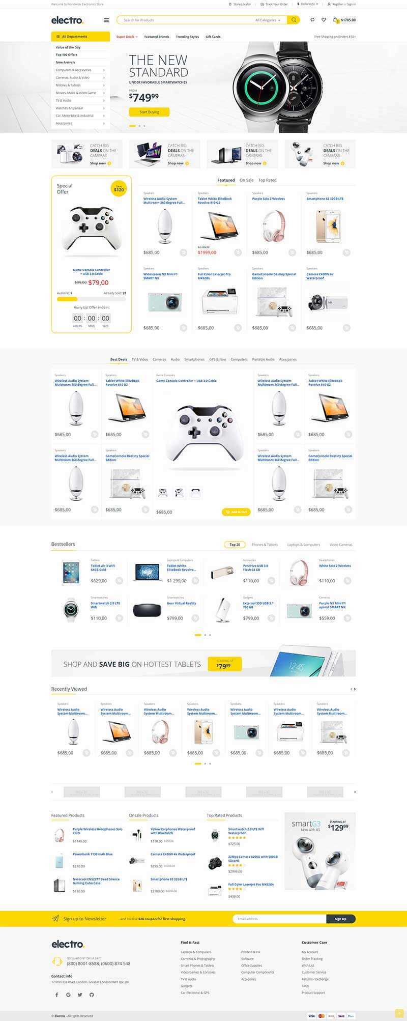 简洁明亮的综合型电子商城html模板 - 觅资源