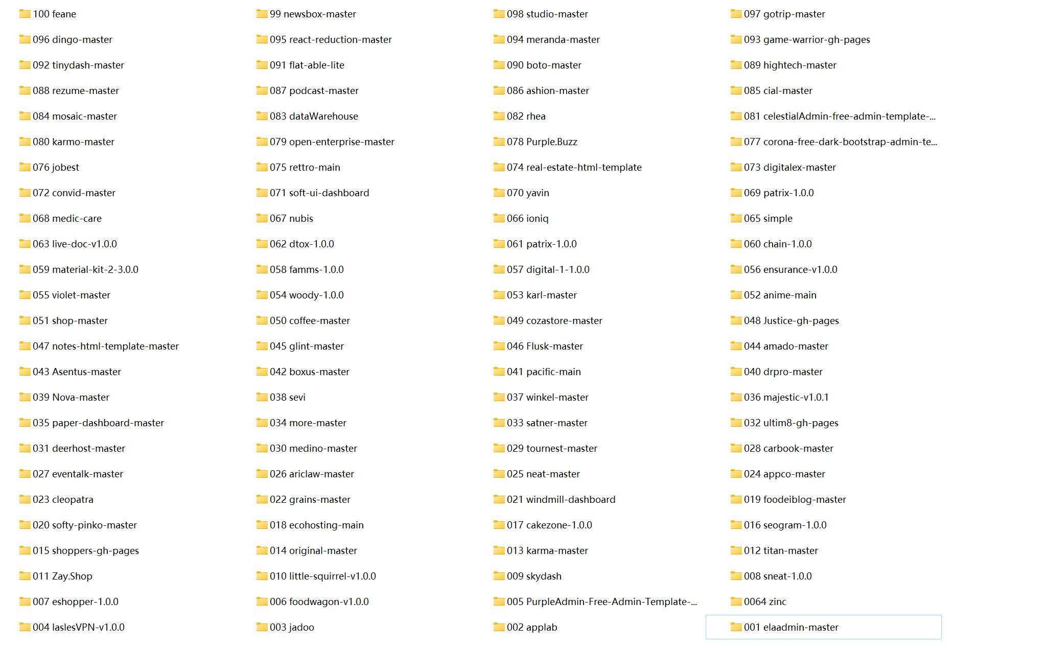 2022年新款100个HTML5模板 包含后台和各类型前端 - 觅资源