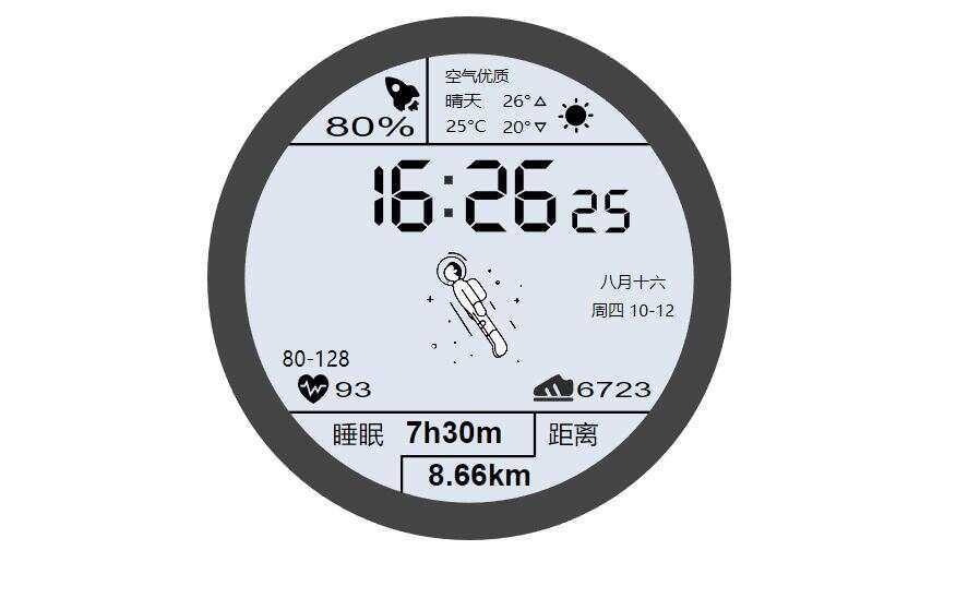 华为太空人表盘GT2HTML源码 - 觅资源