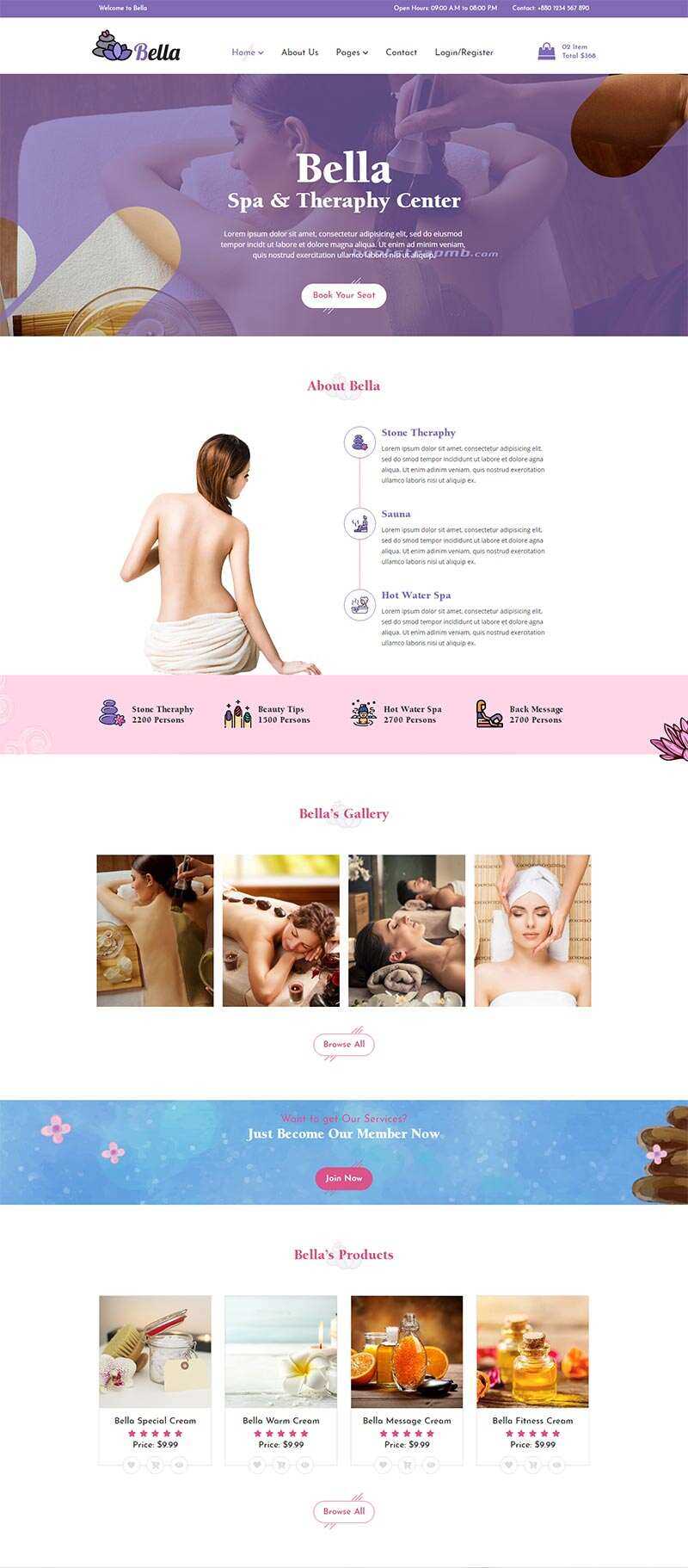 Bootstrap响应式Spa养生馆电商网站html模板 - 觅资源