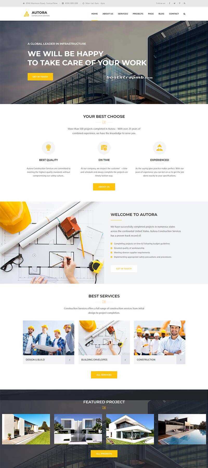 Bootstrap响应式的房地产建筑企业网站HTML模板 - 觅资源