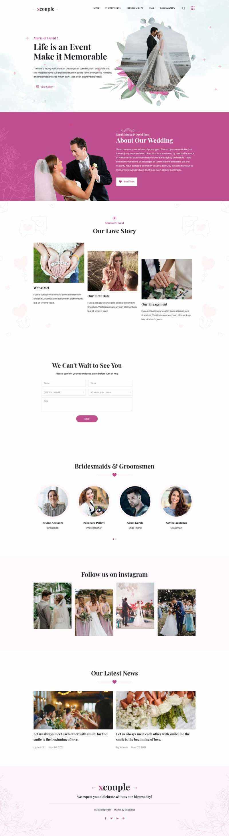 婚礼图片相册展示HTML模板 - 觅资源