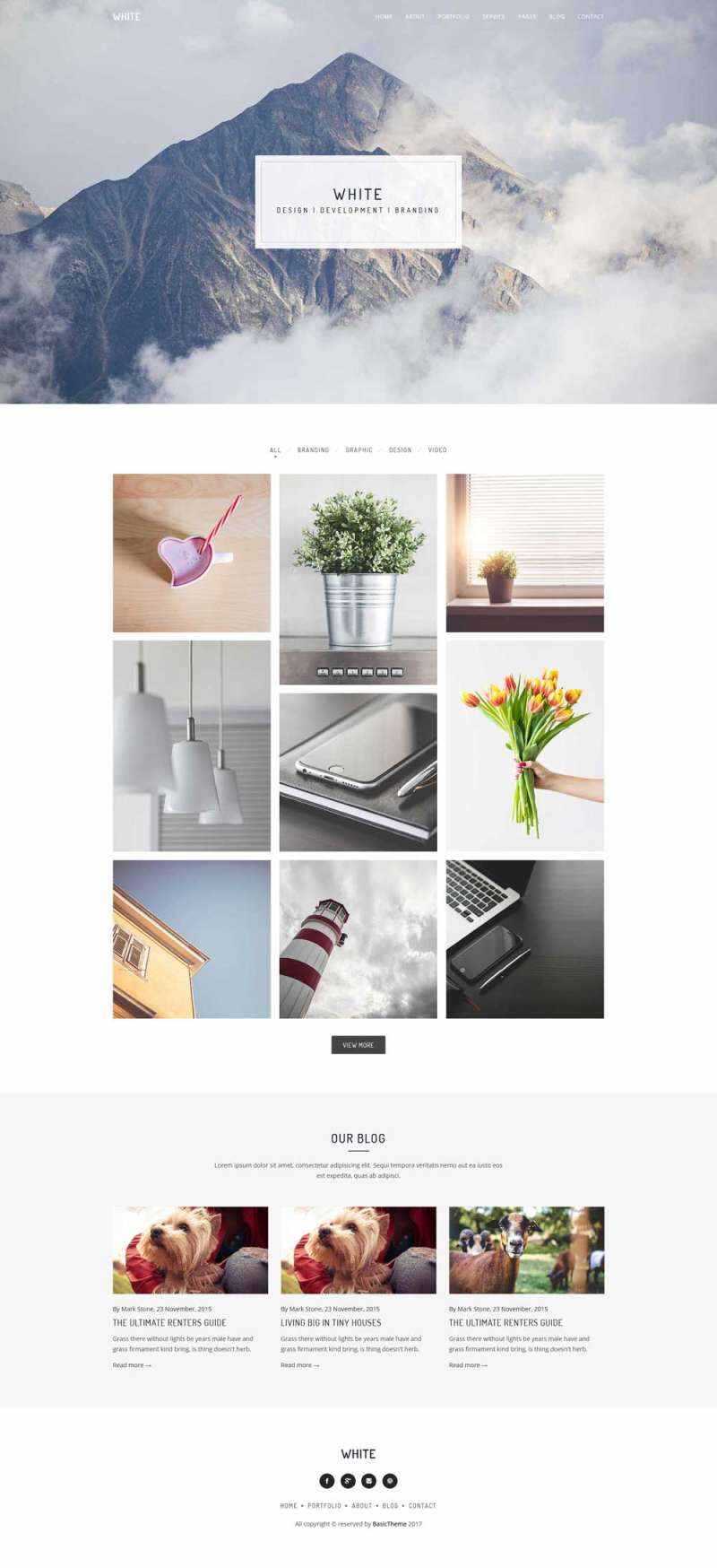 bootstrap轻量级图片相册博客html模板 - 觅资源