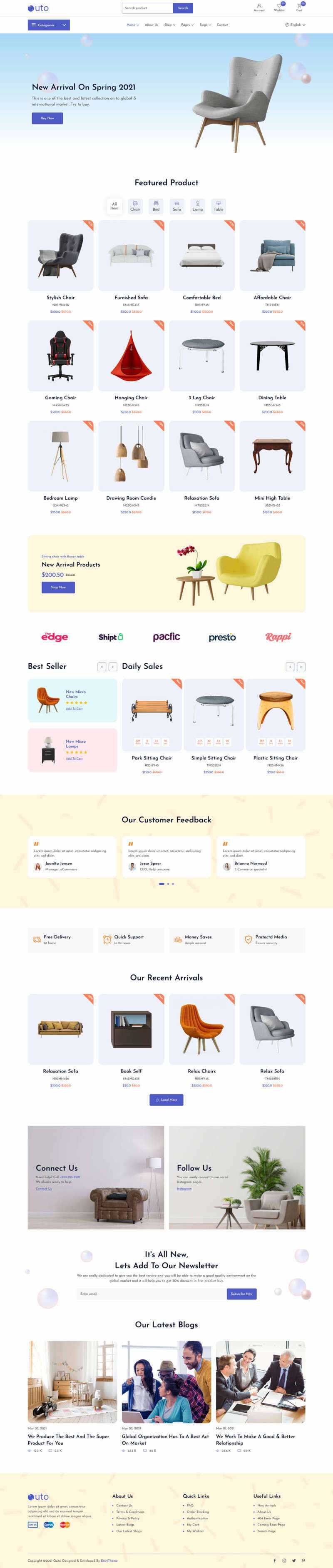 响应式的家具店铺HTML模板 - 觅资源