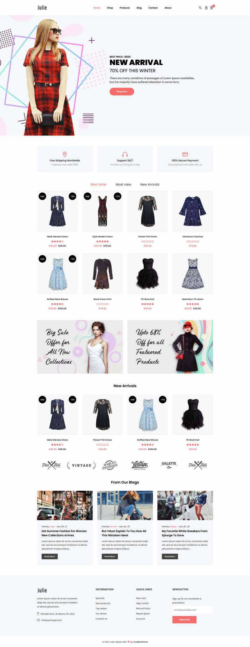 bootstrap简洁的时尚女装电商html模板 - 觅资源