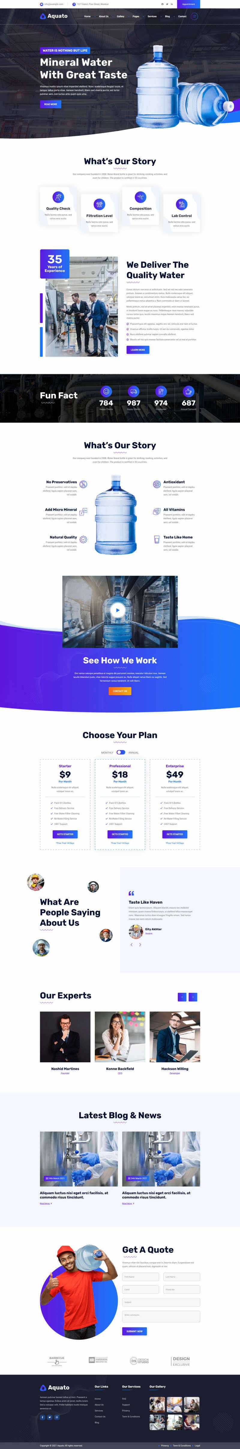 bootstrap饮用水送货服务公司网站HTML模板 - 觅资源