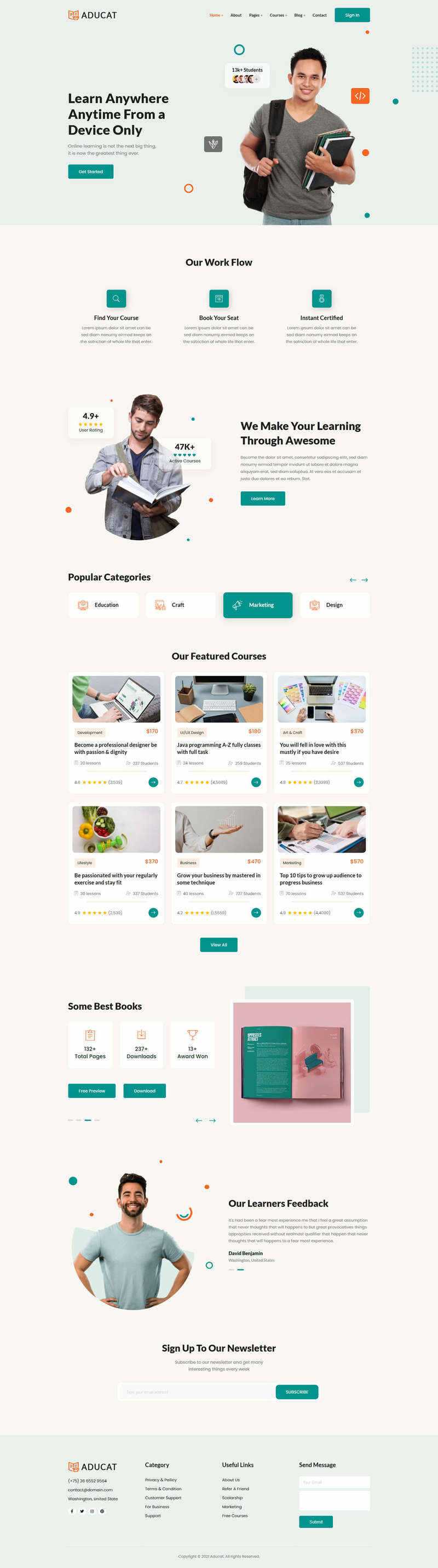 Bootstrap5响应式在线课程教育网页模板 - 觅资源