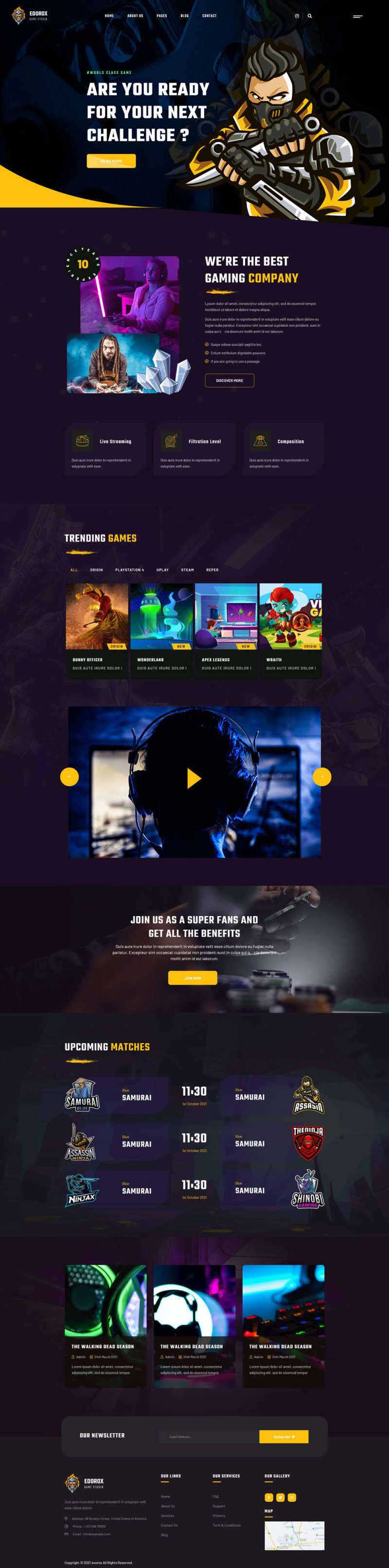 电子竞技游戏行业html5网站模板 - 觅资源