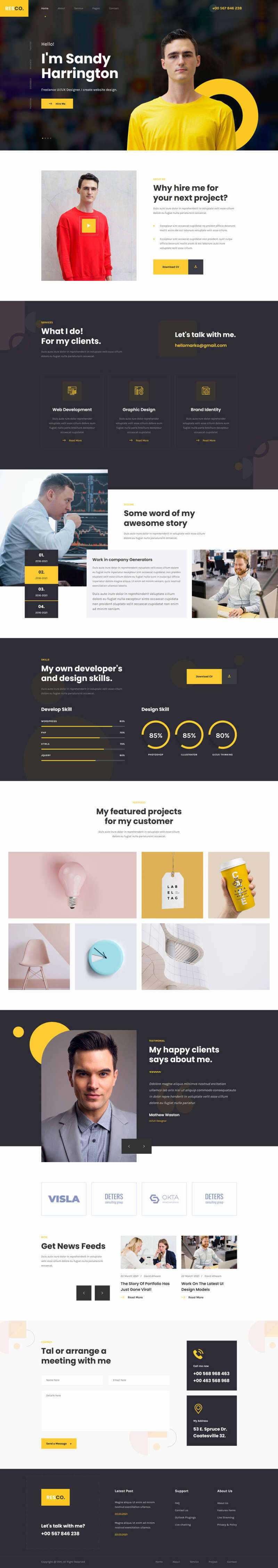 响应式个人简历介绍html5模板 - 觅资源
