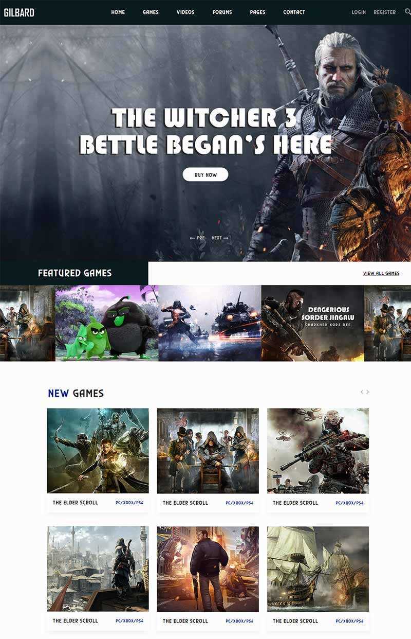 Bootstrap响应式游戏网站html模板 - 觅资源