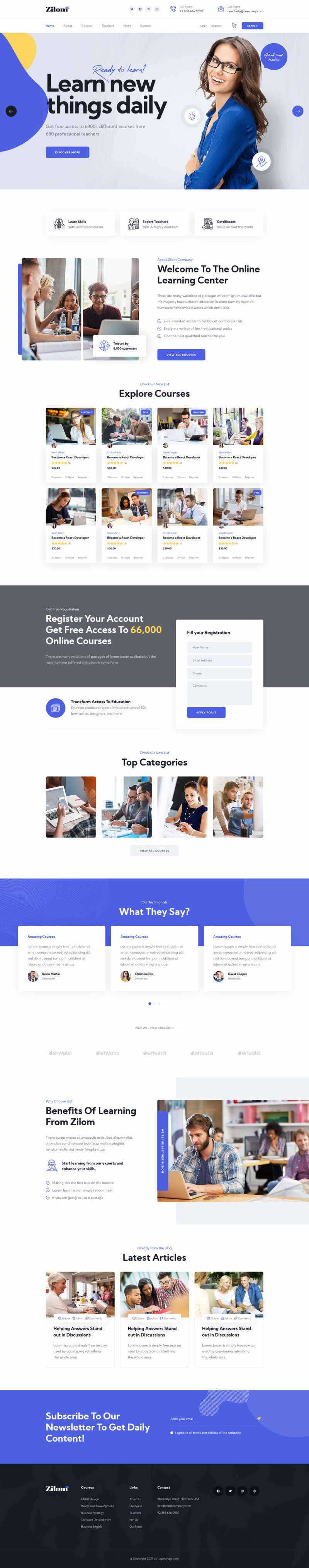 bootstrap在线教育学习官网HTML模板 - 觅资源